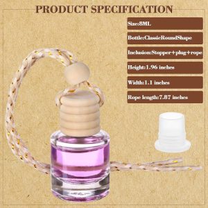 Aromatizador de Ar frasco com tampas de madeira 8ML